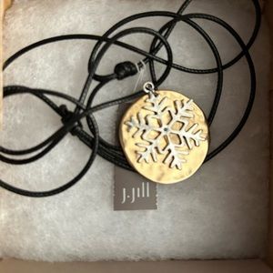 J.Jill Frosted Snowflake Circle Pendant